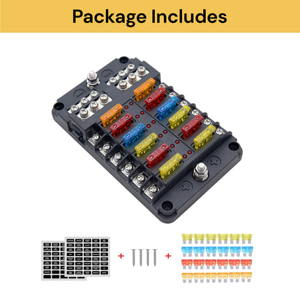 12 Way Blade Fuse Block Box