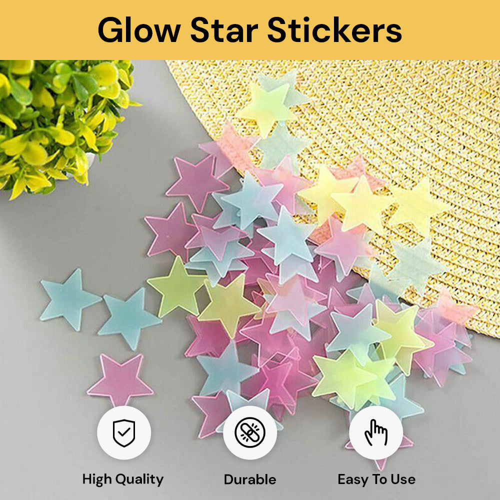 100Pcs Glow Star Stickers GlowStickers01