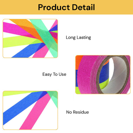 6PCs Decorative Neon Party Glow Tape