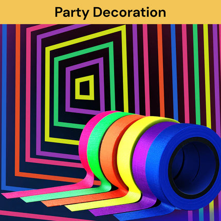 6PCs Decorative Neon Party Glow Tape