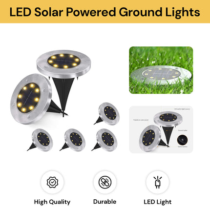 6PCs LED Solar Powered Garden Ground Lights