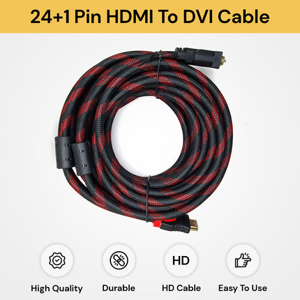 24+1 Pin HDMI To DVI Cable