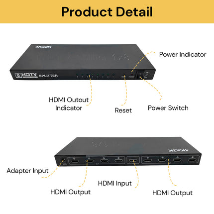 4K 1X8 HDMI Splitter