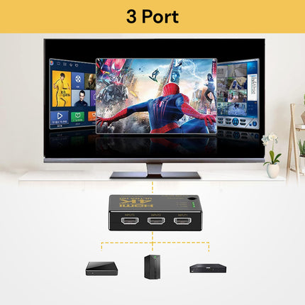 4K Ultra HD 3 Port HDMI Splitter Switch