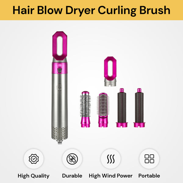 5 in 1 Hair Blow Dryer Curling Brush