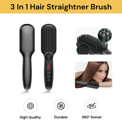 3 In 1 Hair Straightner Brush