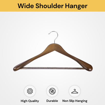 6PCs Wide Shoulder Wooden Hangers