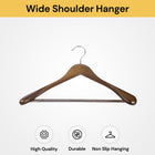 6PCs Wide Shoulder Wooden Hangers