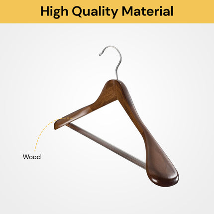 6PCs Wide Shoulder Wooden Hangers