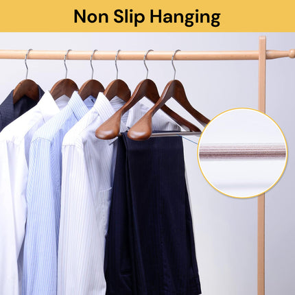 6PCs Wide Shoulder Wooden Hangers
