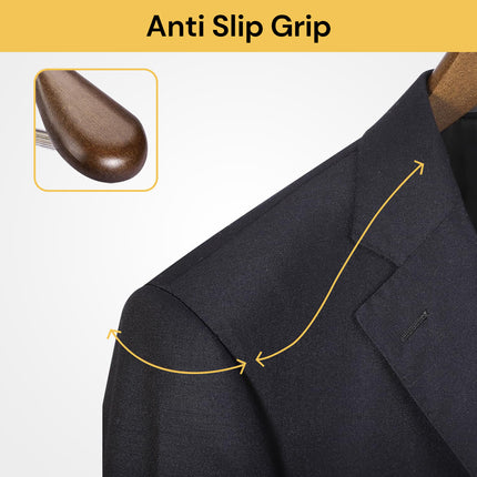 6PCs Wide Shoulder Wooden Hangers