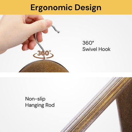 6PCs Wide Shoulder Wooden Hangers