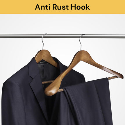 6PCs Wide Shoulder Wooden Hangers