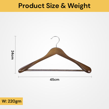 6PCs Wide Shoulder Wooden Hangers