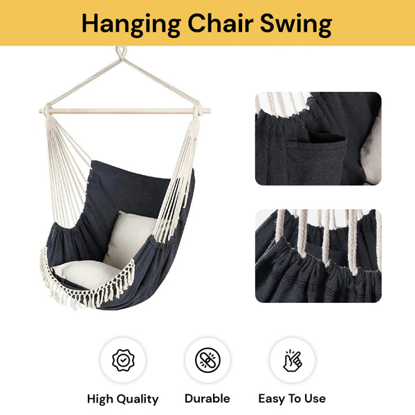 Hanging Chair Swing With 2 Cushions