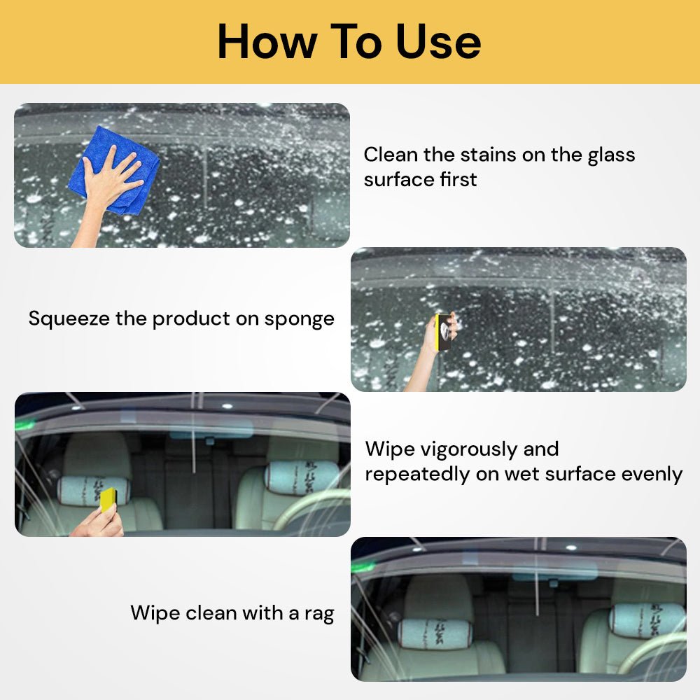 Car Glass Hard Spot Remover - Cleaning Solution