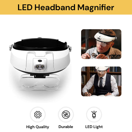 1X to 6X LED Headband Magnifier