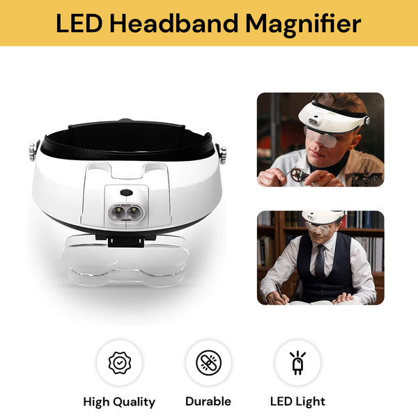 1X to 6X LED Headband Magnifier