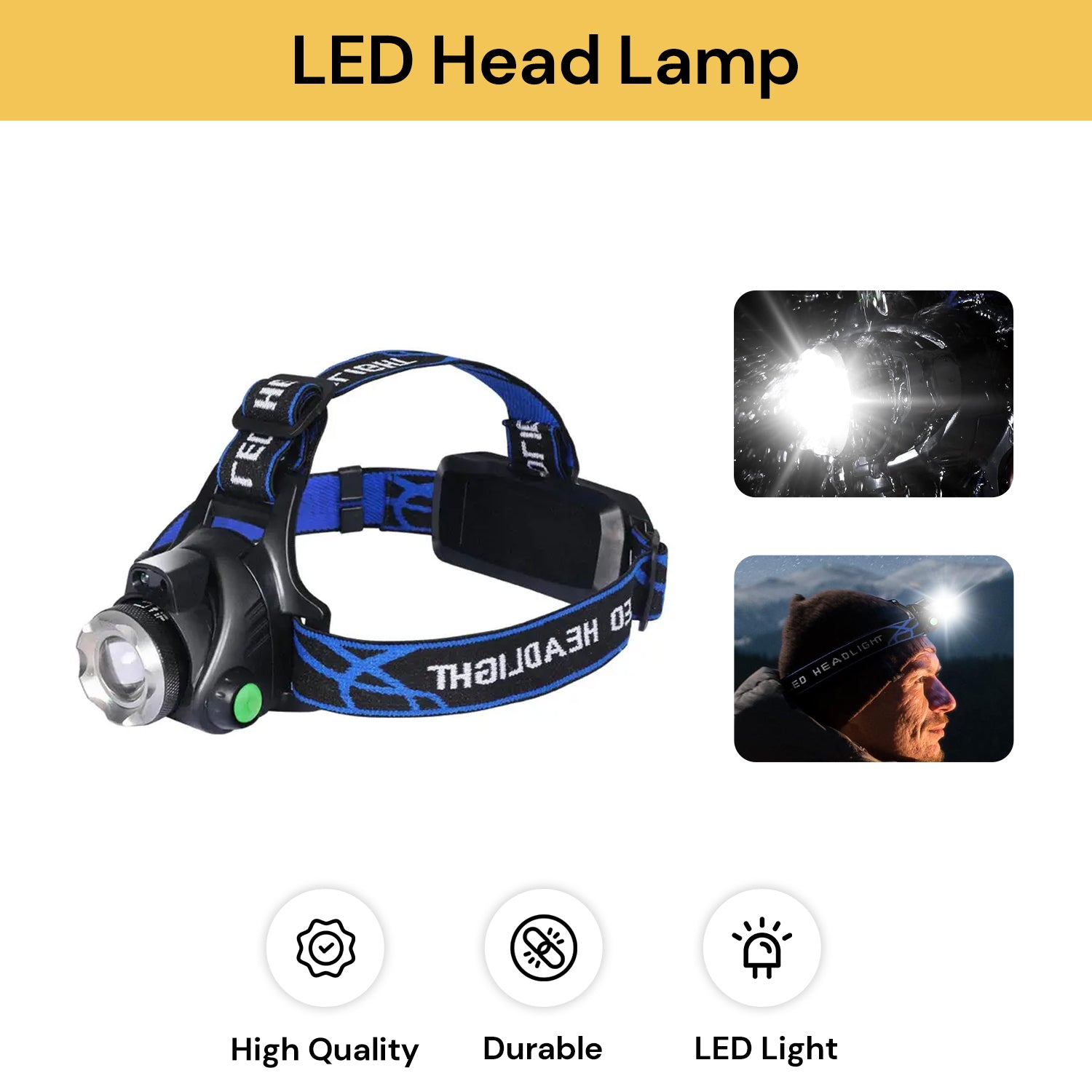 3-Pack Night Buddy Pro Rechargeable LED Headlamp – 230° Wide Beam, IPX4, USB-C