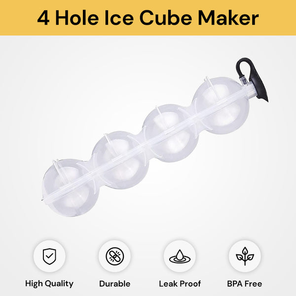 4-Hole Ice Cube Maker - Quick Freeze, Easy Release