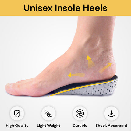 Unisex Insole Heels - Grey - Black - Comfortable and Height-Boosting