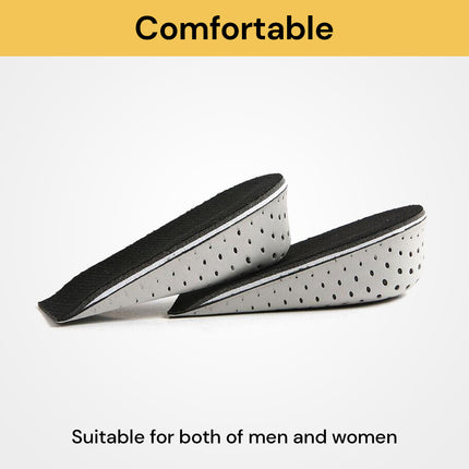 Unisex Insole Heels - Grey - Black - Comfortable and Height-Boosting