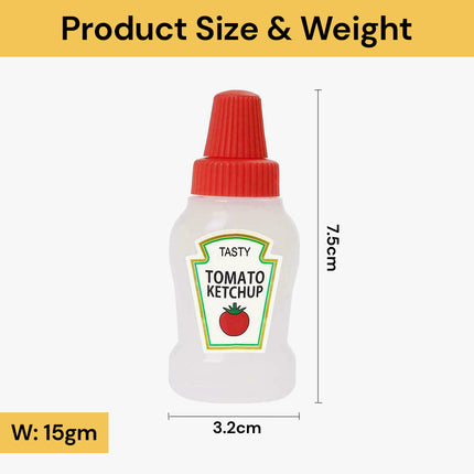 2pcs Mini Sauce Squeeze Bottles - Red - Yellow - Convenient Condiment Dispensers