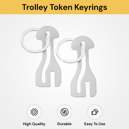 Key Rings With Tokens 2Pcs Universal Trolley Token Keyrings