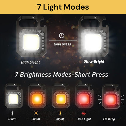 Portable Torch Keychain With 7 Light Modes
