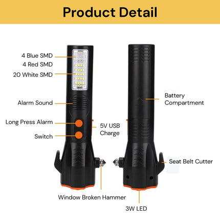 Rechargeable Multi-Function LED Flashlight