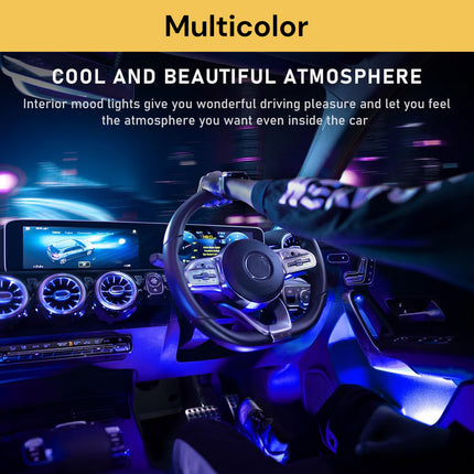 4Pcs LED RGB Car Interior Floor Strip Light