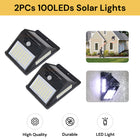 2PCs 100LEDs Patio Wall Solar Lights