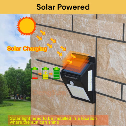 2PCs 100LEDs Patio Wall Solar Lights