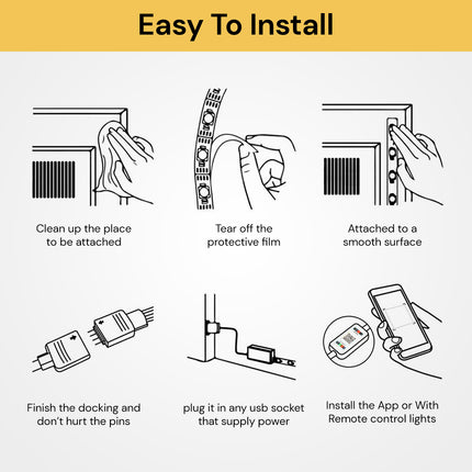 LED Strips Lights with Remote And Phone Controller