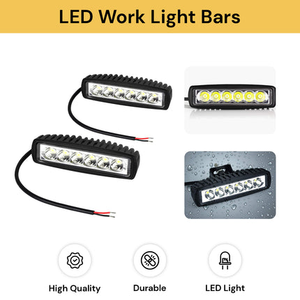 2PCs 18W LED Work Light Bars