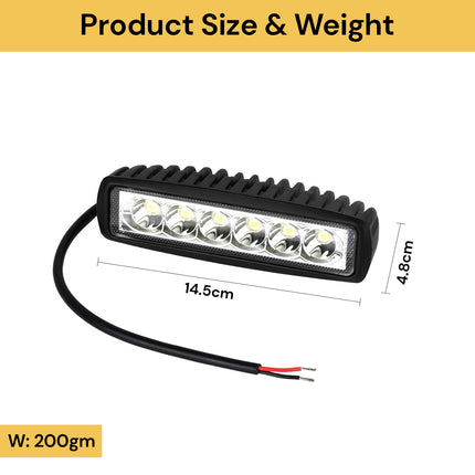 2PCs 18W LED Work Light Bars