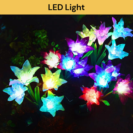 2PCs LED Solar Lily Garden Light