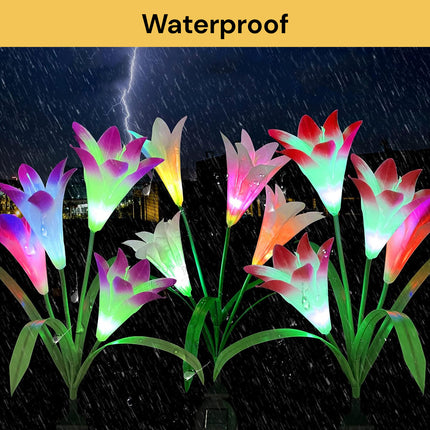 2PCs LED Solar Lily Garden Light