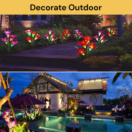 2PCs LED Solar Lily Garden Light