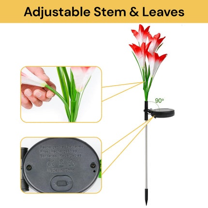 2PCs LED Solar Lily Garden Light