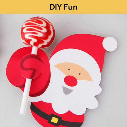 50PCs Santa Claus Lollipop Holder Cards