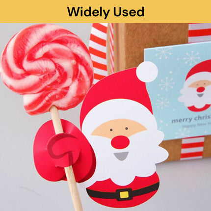 50PCs Santa Claus Lollipop Holder Cards