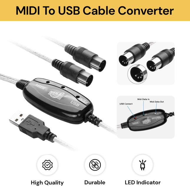 MIDI To USB Cable Converter