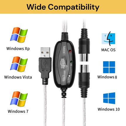 MIDI To USB Cable Converter