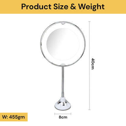 10X Magnifying Makeup Mirror With LED Light