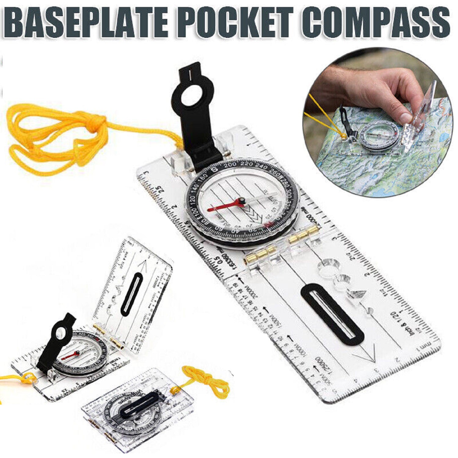 Compass Rows Plate Baseplate Pocket Compass