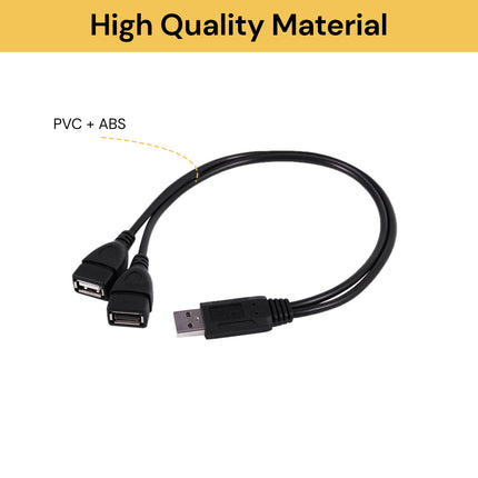 USB Male To 2 Female Dual USB Cable