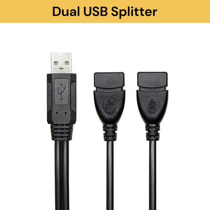 USB Male To 2 Female Dual USB Cable