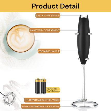 Handheld Milk Frother With Stand