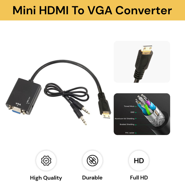 Mini HDMI To VGA Converter